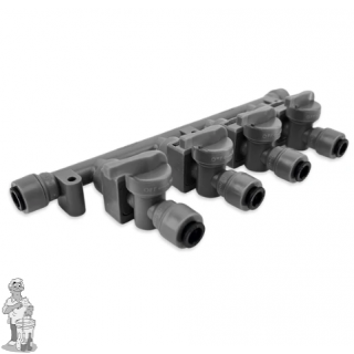 Duotight 4-weg 8mm verdeelstuk met terugslagkleppen en afsluitkleppen