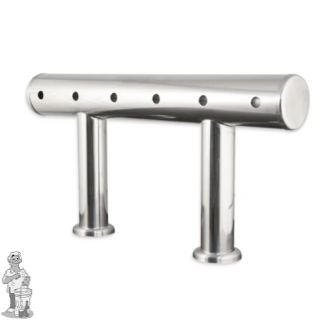 Tapzuil voor 6 taps Geborsteld RVS