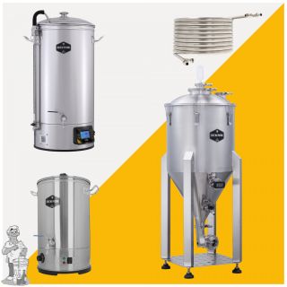 Brew Monk B50 wifi & C60 conisch gistingsvat & Counterflow chiller & 22 liter spoelwaterverwarmer