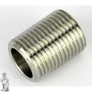 Buis nippel RVS met externe 1/2 inch BSP-draad