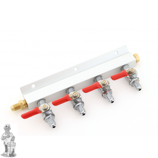 Co2 Gasleidingverdeler met 4 uitgangen (MFL-schroefdraad)