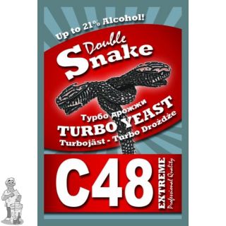 Double snake C48 bevat een speciale hoogalcoholische gist en voedingsstof voor extreem alcoholgehalte tot 21%