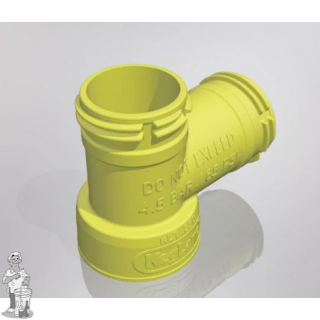 Carbonatatiedop T-stukadapter (vrouwelijk x mannelijk x mannelijk)PCO1881