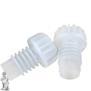 Champagnestop plastic wit met ribbels