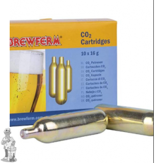 Koolzuurpatronen 16 gram  /10 stuks zonder draad