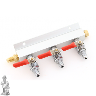 Co2 Gasleidingverdeler met 3 uitgangen (MFL-schroefdraad)