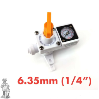Duotight Inline Regulator met geïntegreerde drukmeter voor water of gas - 6.35 mm (1/4