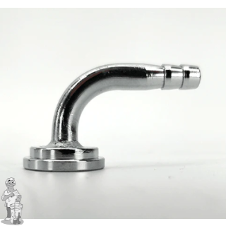 Elleboog RVS 90 graden met slangtuit 6MM
