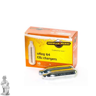GrowlerWerks uKeg™ koolzuurpatroon 8 gr Voor uKeg™ 64 growlers. 1,9 liter
