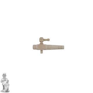 Houten kraan nr. 00 diam. 16-20 mm. lengte 125 MM

