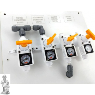 Kegland Montageplaat met 4 x Inline Regulator 
