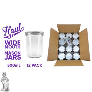 Mason Jars van 1 liter met deksels - 12 stuks (Haul)