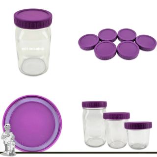 Haul lekvrije deksels voor mason jars - 6 stuks (paars)