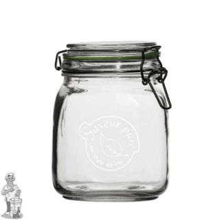 Glazen voorraadpot 1000 ml met klemdeksel (clip Jar)