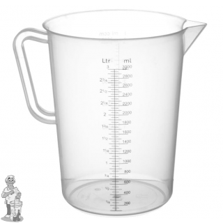 Maatbeker Transparant met maat verdeling 3 liter