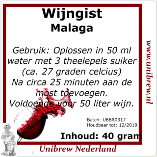 Wijngist Malaga 40 gram