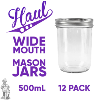 Mason Jars van 1 liter met deksels - 12 stuks (Haul)