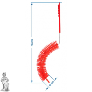 Gebogen mandflessenborstel groter dan 15 liter (rood)