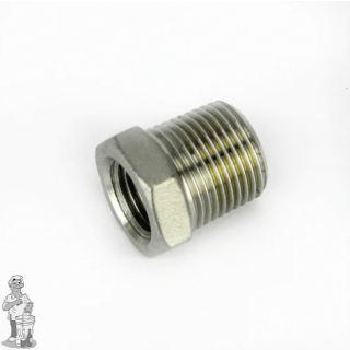 Roestvrijstalen verloopbus 1/4" x 3/8" BSP