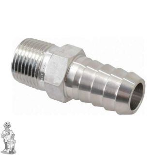 Slangtuit 3/4" Draad / 20.8 mm Ribbel 304 RVS