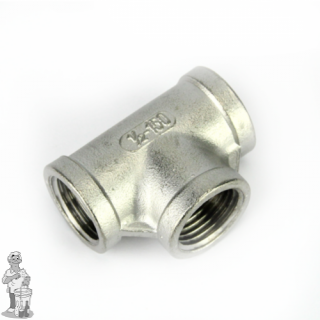 T-stuk RVS met 1/2 inch BSP-schroefdraad