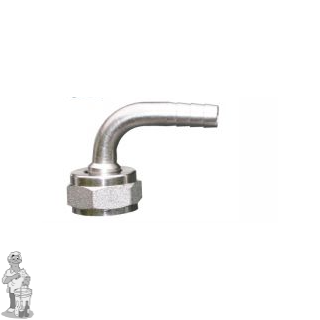 Tule gebogen 6,7 mm met moer 5/8 messing