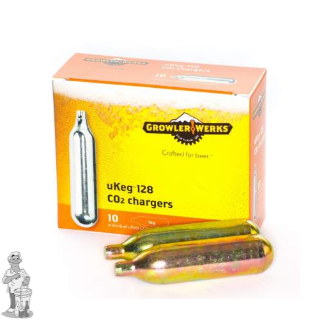 GrowlerWerks uKeg™ koolzuurpatroon 16 gr Voor uKeg™ 128 growlers 3,8 liter.