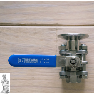 Tri Clamp 1,5 "TC tot 1/2" vrouwelijke NPT Kogelkraan
