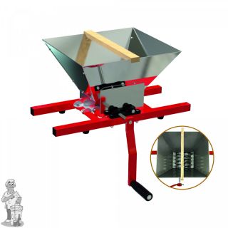 Fruitmolen 7 liter met rvs trechter en aluminium rollen
