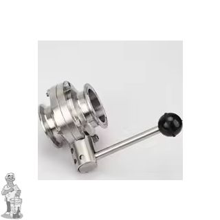 Vlinderklepkraan  RVS 1.5" TC  aansluiting