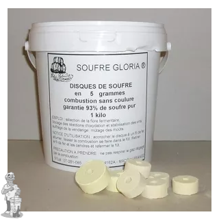 Zwavel rondellen 1 kg (per stuk 5 gram)