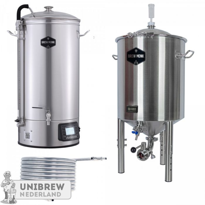 Brew Monk 50 Liter & vergistingsvat 55 liter & Plus Gratis Wortkoeler