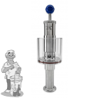 Spunding Valve, instelbaar overdrukventiel - tri clamp 1,5 inch TC Pro met schaalverdeling 0.0 - 0.35 mpa