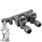 Duotight 2-weg 8mm verdeelstuk met terugslagkleppen en afsluitkleppen