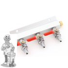 Co2 Gasleidingverdeler met 3 uitgangen (MFL-schroefdraad)
