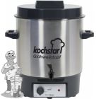 Kochstar roestvrijstalen pan 27 liter met 1800 Watt verwarmingselement, thermostaat en 1/4'' kraan