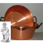 Confituurkookpot jamkook pan  1 mm  wanddikte 38cm 9L koper (enkel op gasvuur)