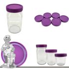 Haul lekvrije deksels voor mason jars - 6 stuks (paars)
