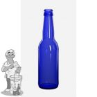 Bierfles Long Neck 33 cl blauw 26 mm kroonkurksluiting.
