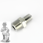 Slangtuit 1/2" schroefdraad BSP mannelijk op 1/2"  naar ribbel 13 mm 