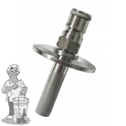 Tri-Clamp 1.5 Inch ball-lock koppeling met corbonisatiesteen